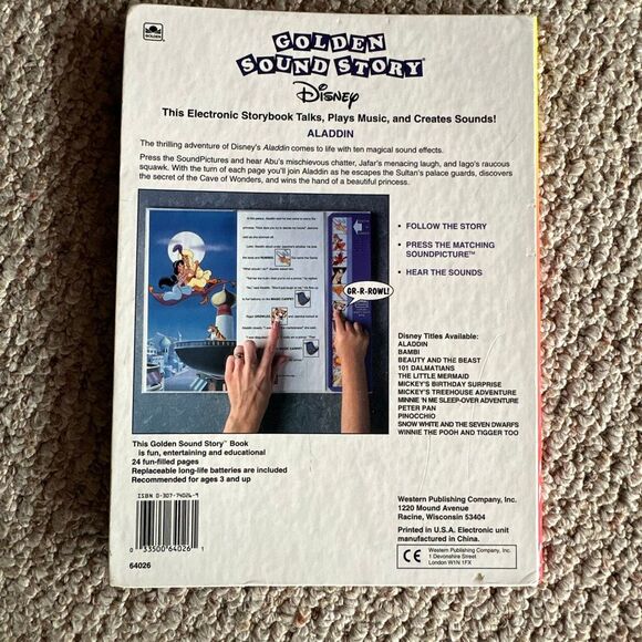 A golden Sight n sound book - Aladdin golden sound story vintage 1992 - works - Picture 4 of 4